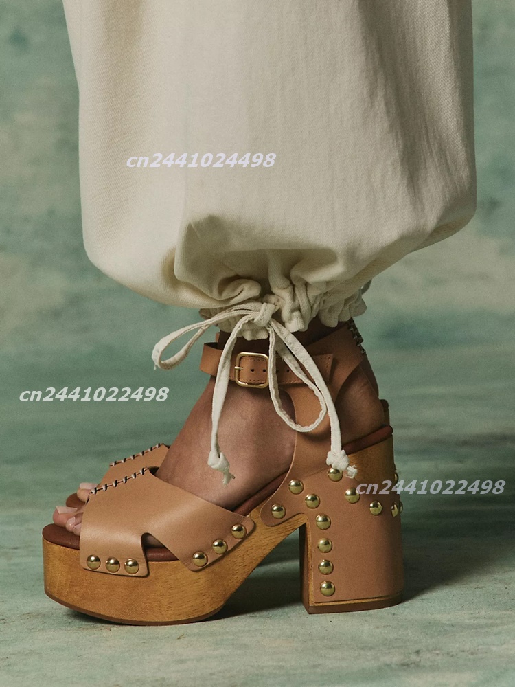 Geta Wooden Sandal - Sandal Wanita dengan Hak Kayu Tebal,